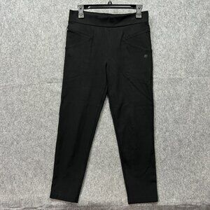 Betabrand Pull On Tapered Leg Pants Women's Size Medium Petite Black Stretch